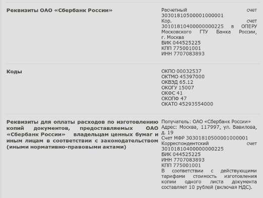 Hvordan kan jeg kende detaljerne i Sberbank?
