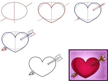 Hvordan tegner du et hjerte i blyant trin for trin?
