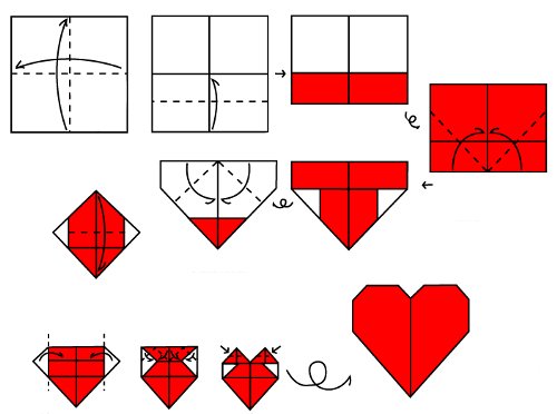 Hvordan laver man origami hjerte?